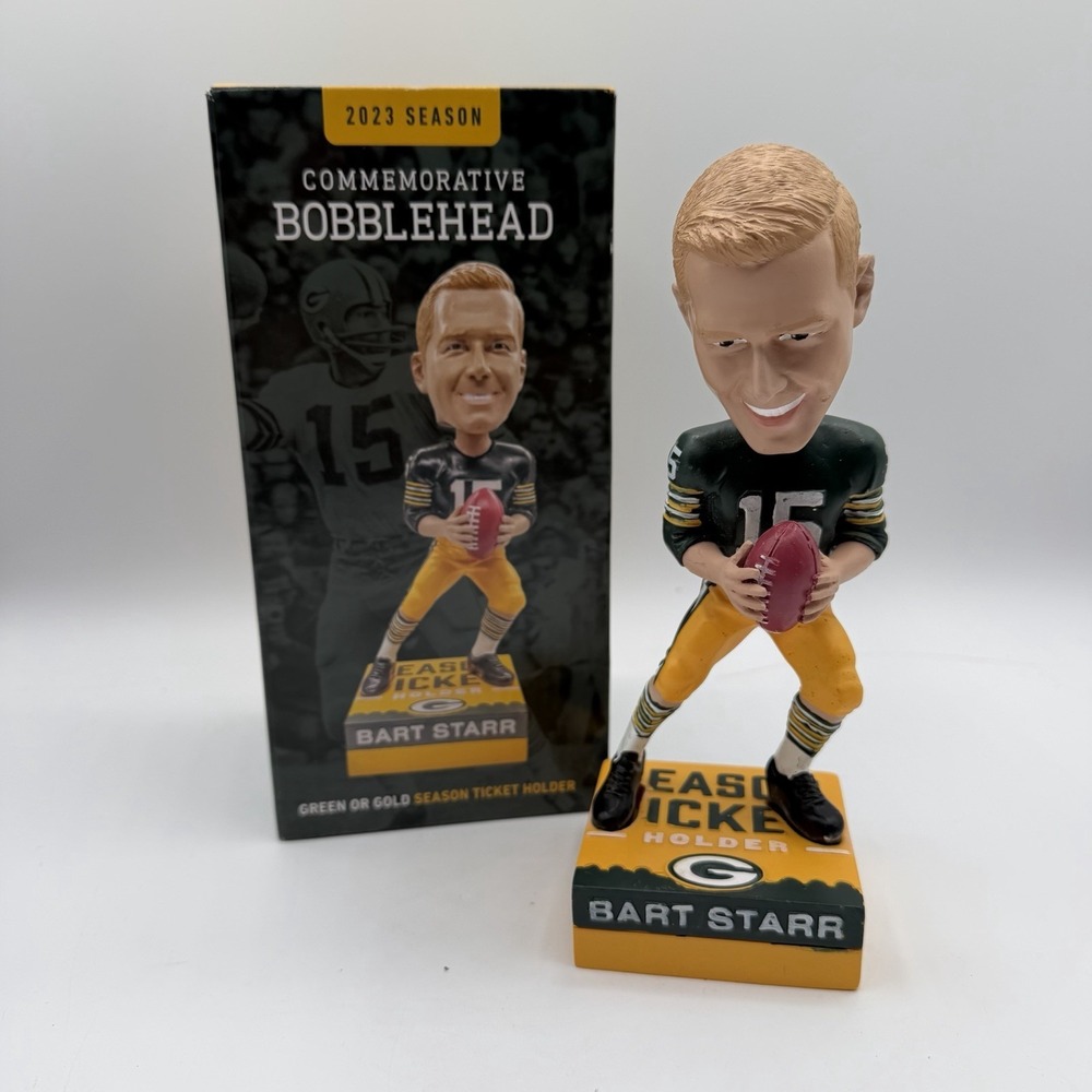 Bart Starr Green Bay Packers Bobblehead Season Ticket Exclusive 2023 w/ Box READ